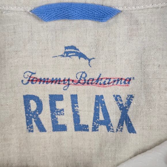 Tommy Bahama Cream and Pink Casual Button Down Shirt - Picture 12 of 16